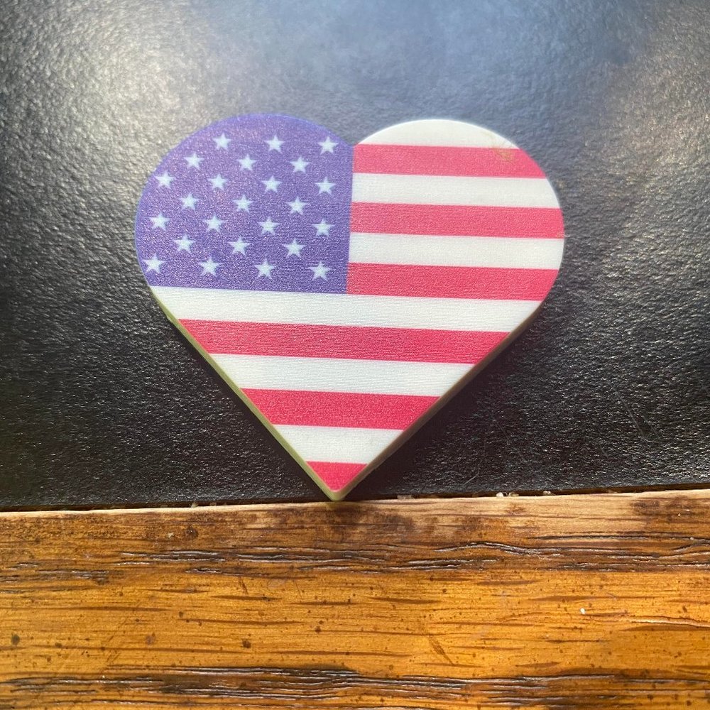 american flag heart magnet